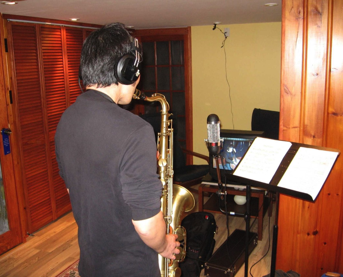 Recording solo sax for Ken G